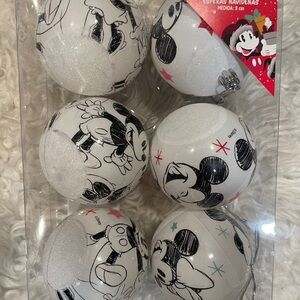 Disney Christmas Mickey and Minnie Mouse Sketch Ornament set of 6